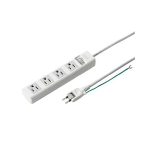 サンワサプライ 電源タップ（3P・4個口・2．5m） TAP-N3425SWN-イメージ1