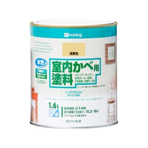 カンペハピオ 室内かべ用塗料 浅黄色 1.6L FCB814M-イメージ1