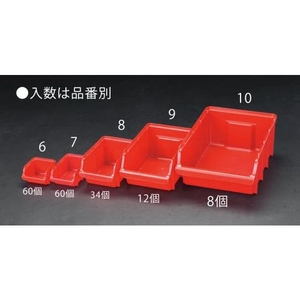 エスコ パーツトレー 重ね置型 赤 60個 103×165×74mm FCY0757-EA661CJ-7-イメージ1