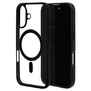 ラスタバナナ iPhone 16用RHINOX ハイブリッドケース TPU×アクリル MAGSAFE対応 ブラック×クリア 8119IP461HAMBK-イメージ1