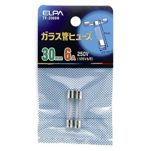 エルパ ガラス管ヒューズ 30mm 250V 6A TF2060H-イメージ1