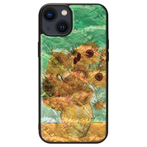ikins iPhone 14 Plus用天然貝ケース 名画シリーズ ひまわり I23603I14M-イメージ1