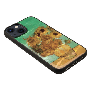 ikins iPhone 14 Plus用天然貝ケース 名画シリーズ ひまわり I23603I14M-イメージ2