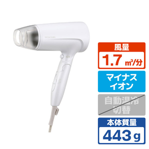 テスコム マイナスイオン ヘアドライヤー ホワイト TD460B-W-イメージ1