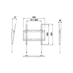 朝日木材 壁掛金具 チルトタイプ WALL FIT MOUNT ブラック TLT-105-BK-イメージ3