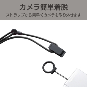 エレコム デジタルカメラ用ネックストラップ ブラック DGS-010BK-イメージ3