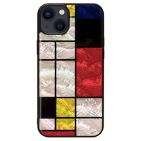 ikins iPhone 14 Plus用天然貝ケース Mondrian I23604I14M