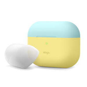 elago AirPods Pro用シリコンケース DUO CASE クリーミーイエロー EL_APPCSSCUB_YL-イメージ1
