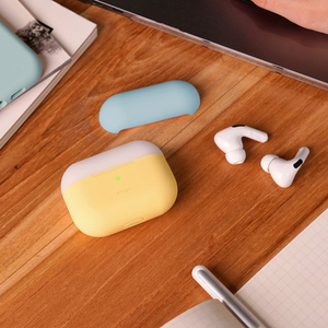 elago AirPods Pro用シリコンケース DUO CASE クリーミーイエロー EL_APPCSSCUB_YL-イメージ3