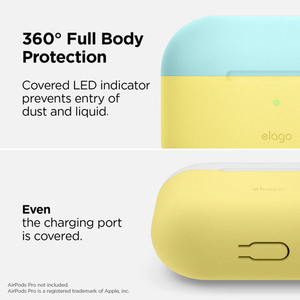 elago AirPods Pro用シリコンケース DUO CASE クリーミーイエロー EL_APPCSSCUB_YL-イメージ4