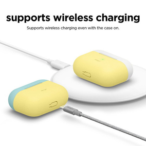 elago AirPods Pro用シリコンケース DUO CASE クリーミーイエロー EL_APPCSSCUB_YL-イメージ5