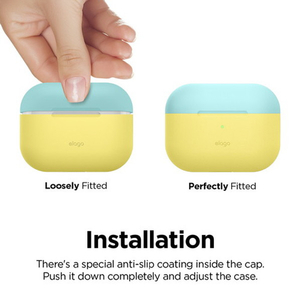 elago AirPods Pro用シリコンケース DUO CASE クリーミーイエロー EL_APPCSSCUB_YL-イメージ6