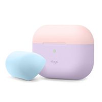 elago AirPods Pro用シリコンケース DUO CASE ラベンダー EL_APPCSSCUB_LV
