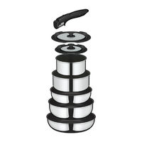 サーモス 取っ手のとれるフライパン8点セットFA ステンレス KSF-8AS