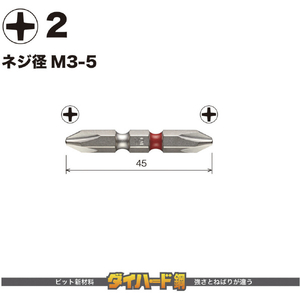 ベッセル（ＴＮ） 剛彩ビット　（両頭）　＋２×４５ｍｍ GS142045-イメージ2