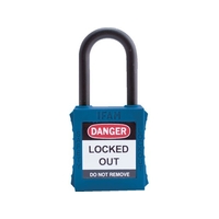 IFAM/ロックアウト用南京錠 ナイロン製シャックル 青 0 44760 FC296VC-3860956