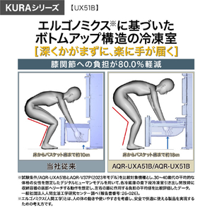 AQUA 【フレンチドア】508L 6ドア冷蔵庫 KURAシリーズ エボニーブラック AQR-UX51B(K)-イメージ16