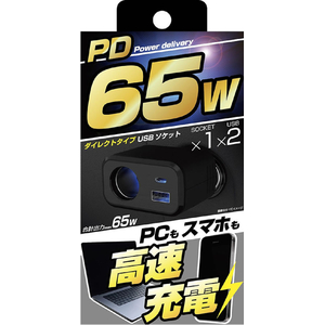カシムラ USB付ダイレクトソケット PD65W FCK655D-KX241-イメージ3
