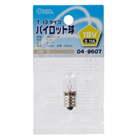 オーム電機 パイロット球 T-13タイプ E12/18V-0．11A クリア LB-P3218V