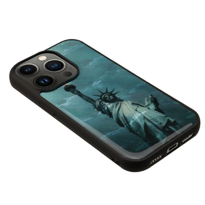 ikins iPhone 14 Pro Max用天然貝ケース 名所シリーズ 自由の女神 I23607I14PM-イメージ2
