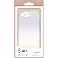 エレコム iPhone 16e用&me ハイブリッドケース オーロラ クリア PM-A25SHVCACR