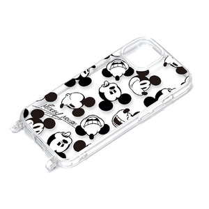 PGA iPhone 15用ショルダーストラップホール付クリアハイブリッドケース ミッキーマウス PG-D23APT15MKY-イメージ1