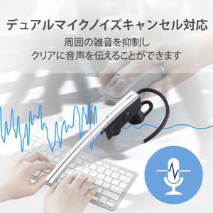 エレコム デュアルマイクノイズキャンセルBluetoothヘッドセット シルバー LBT-HSC50PCSV-イメージ5