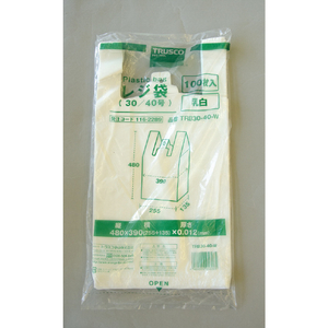 トラスコ レジ袋　３０／４０号　４８０Ｘ３９０（２５５）ｍｍ　乳白　１００枚入 食品衛生法適合（ポジティブリスト適合） TRB30-40-W-イメージ7
