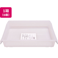 伊藤忠リーテイルリンク スタックトレー メタルハンドル付 浅型 大 ホワイト 6個 FCJ260F-STA3S-N