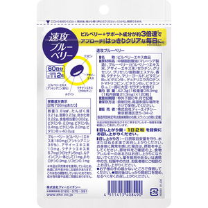 ＤＨＣ ディーエイチシー/速攻ブルーベリー 60日分 120粒 FCJ128U-イメージ2