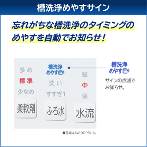 東芝 9.0kgインバーター全自動洗濯機 ZABOON グランホワイト AW-9DH5(W)-イメージ8