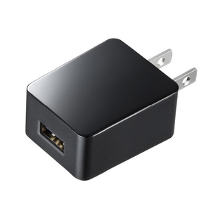サンワサプライ USB充電器(1A・高耐久タイプ) ブラック ACA-IP49BKN-イメージ1