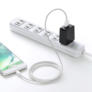 サンワサプライ USB充電器(1A・高耐久タイプ) ブラック ACA-IP49BKN-イメージ2
