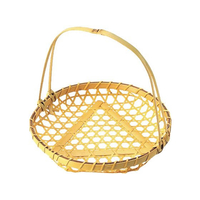 萬洋 竹製 盛カゴ 小 取手付 18-110 直径130×145 FC137LE-1704800