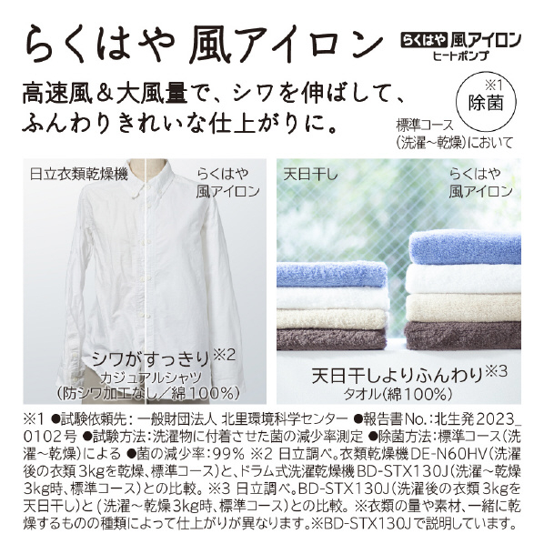 日立 【左開き】12．0kgドラム式洗濯乾燥機 ビッグドラム ホワイト BD-SX120JL W 0kg 左開き ナイアガラ洗浄