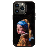 ikins iPhone 14 Pro Max用天然貝ケース 名画シリーズ 真珠の耳飾りの少女 I23611I14PM