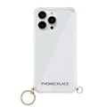 PHONECKLACE iPhone 13 Pro用ストラップ用リング付きクリアケース ゴールドチャーム ゴールドチャーム PN21611I13PGD