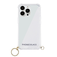 PHONECKLACE iPhone 13 Pro用ストラップ用リング付きクリアケース ゴールドチャーム ゴールドチャーム PN21611I13PGD