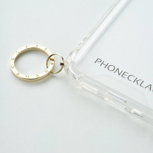 PHONECKLACE iPhone 13 Pro用ストラップ用リング付きクリアケース ゴールドチャーム ゴールドチャーム PN21611I13PGD-イメージ3