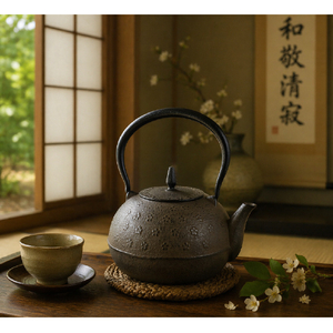 池永鉄工 南部鉄瓶 梔子さくら文様 茶霞 ﾅﾝﾌﾞﾃﾂｷｸﾁﾅｼｻｸﾗﾓﾖｳﾁﾔｱｶｽﾐ-イメージ2
