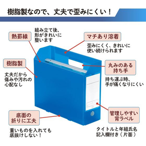 プラス 年組氏名スクール PPボックスファイル A4 ネイビー FCP4238-79891/FL-199SF-イメージ3