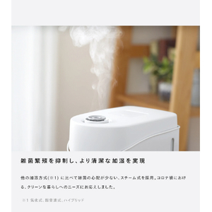 ツインバード スチーム式パーソナル加湿器 ホワイト SK-E961W-イメージ4