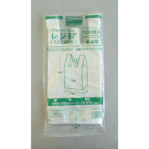トラスコ レジ袋　１２／３０号　３８０Ｘ２９０（１８０）ｍｍ　半透明　１００枚入 食品衛生法適合（ポジティブリスト適合） TRB12-30-TM-イメージ6