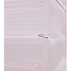 伊藤忠リーテイルリンク スタックトレー メタルハンドル付 深型 小 ホワイト 12個 FCJ264F-STA4D-N-イメージ3
