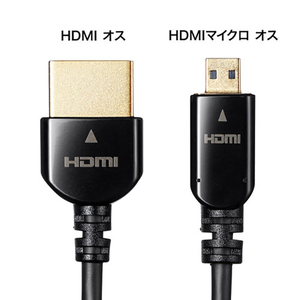 サンワサプライ イーサネット対応ハイスピードHDMIマイクロケーブル(2．0m) ブラック KM-HD23-20K-イメージ2
