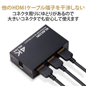 エレコム HDMI切替器(2ポート) PC ゲーム機 マルチディスプレイ ミラーリング 専用リモコン付き ブラック DHSW4KP21BK-イメージ4