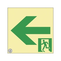 緑十字/高輝度蓄光避難誘導標識 ←非常口 NRC962 FC113VT-3836516