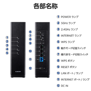 エレコム Wi-Fi 7 5764+688Mbps セキュリティ搭載2．5Gルーター ブラック WRC-BE65QSD-B-イメージ7