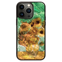ikins iPhone 14 Pro Max用天然貝ケース 名画シリーズ ひまわり I23612I14PM