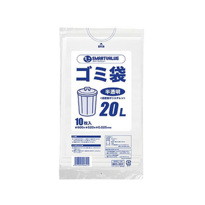スマートバリュー ゴミ袋 LDD 半透明 20L 10枚 FC299RH-N209J-20-イメージ1